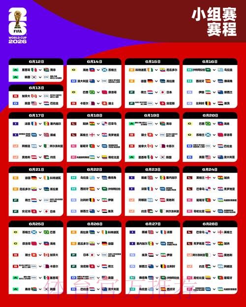 2026世界杯完整赛程今日完整安排怎么查 2026世界杯完整赛程今日完整安排怎么查